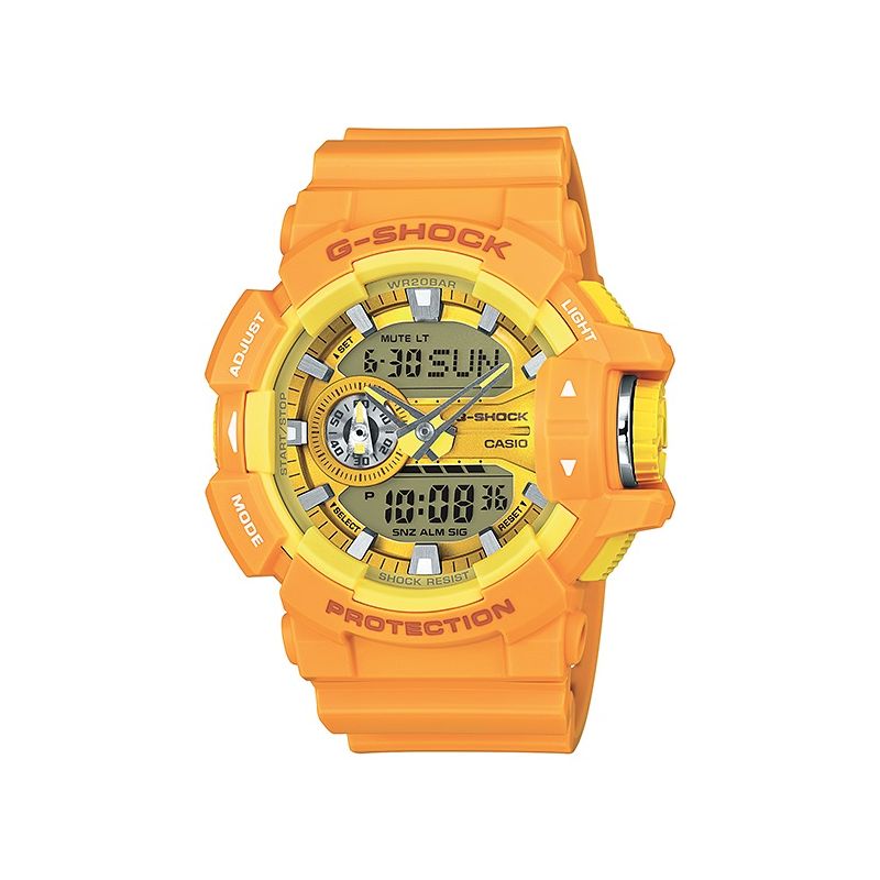 Casio G-Shock Analogue/Digital Mens Orange Rotary Switch Watch GA-400A-9ADR