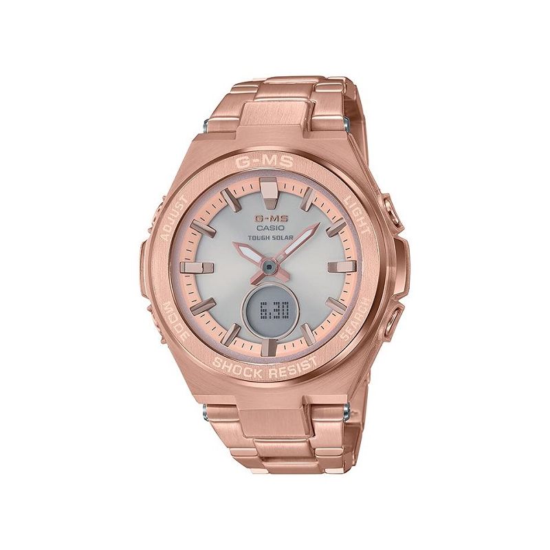 Casio Baby G G MS Pink Gold Metal Solar Womens Watch MSGS200DG 4A MSG S200DG 4ADR